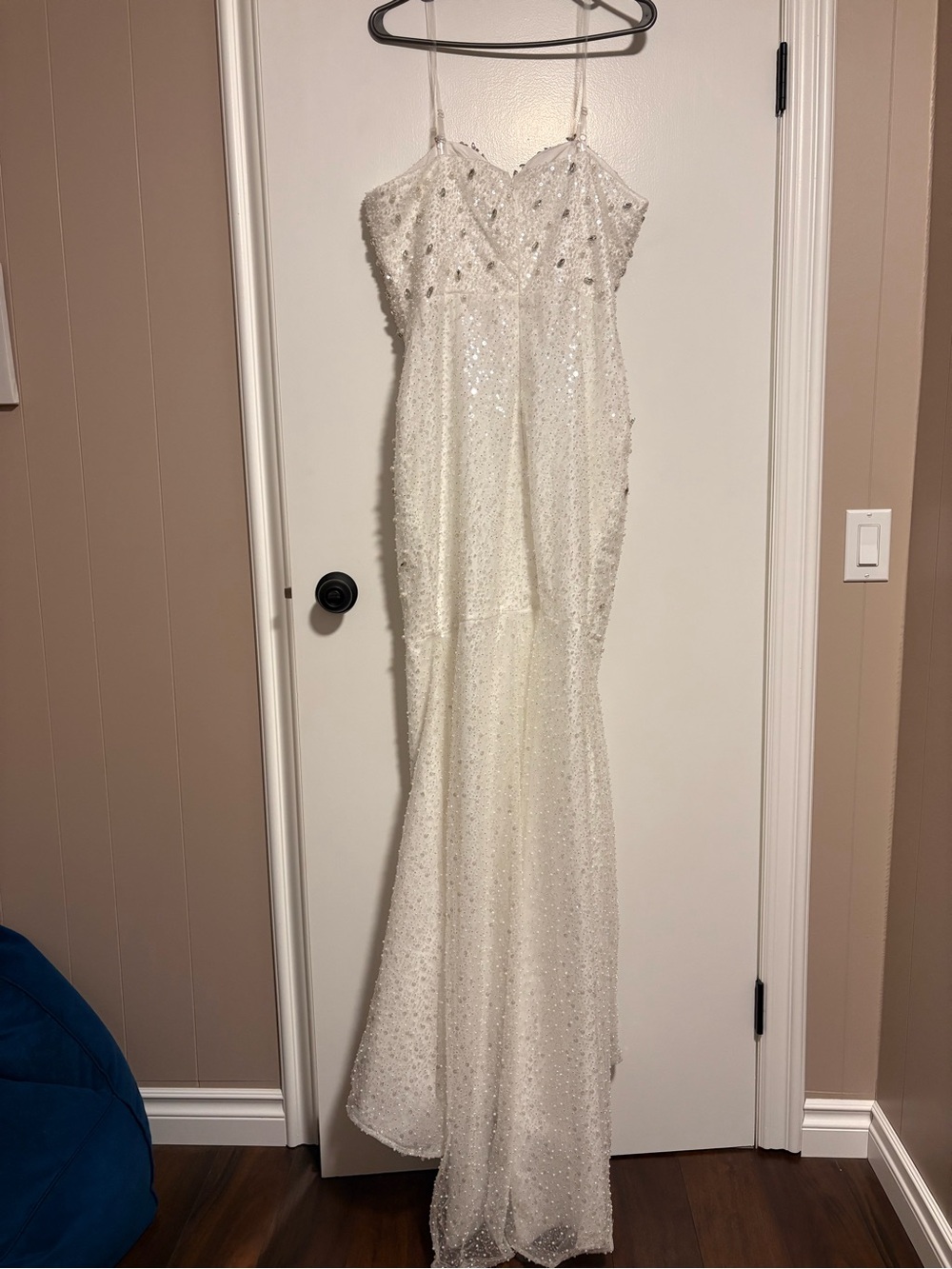 Ivory Beaded Strapless Wedding Dress - Picture 2 of 3